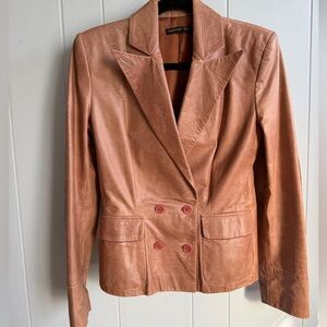 Pre-Owned Alexander McQueen 1999 Overlook Double Breast Fitted Leather Jacket/44